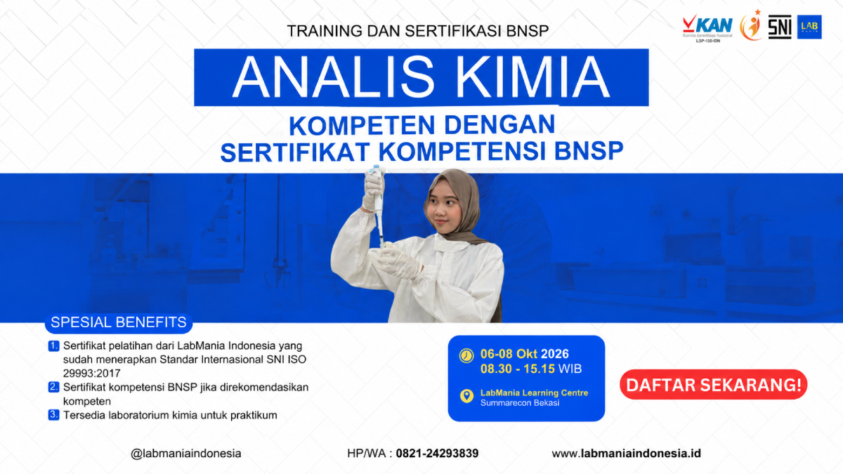 Analis Kimia Berbasis Kompetensi (06 - 08 Oktober 2026)