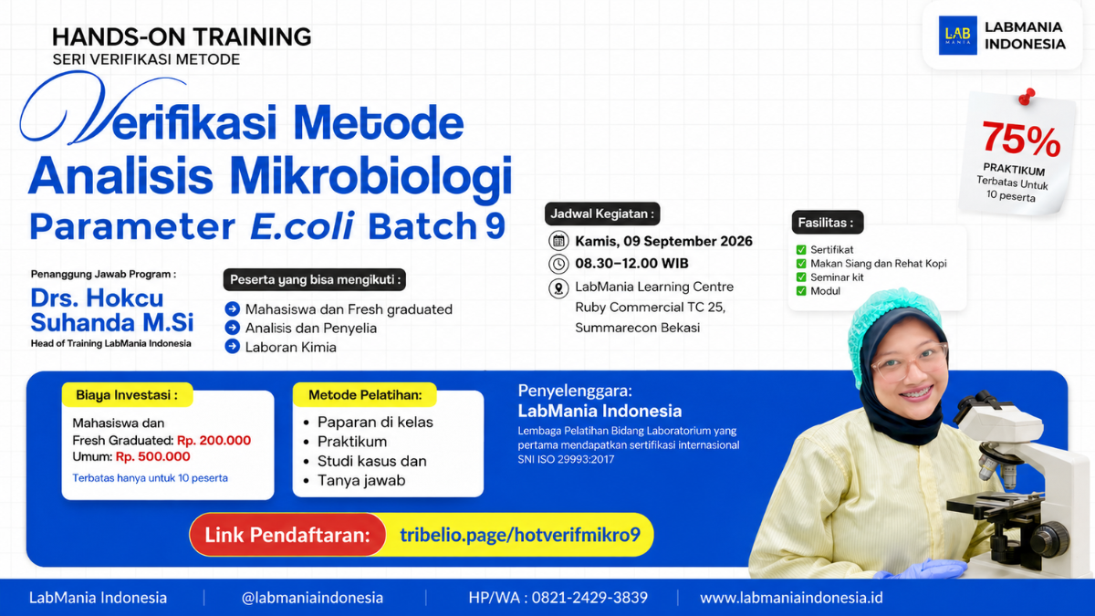 Hands On Training Verifikasi Metode Mikrobiologi (09 September 2026)