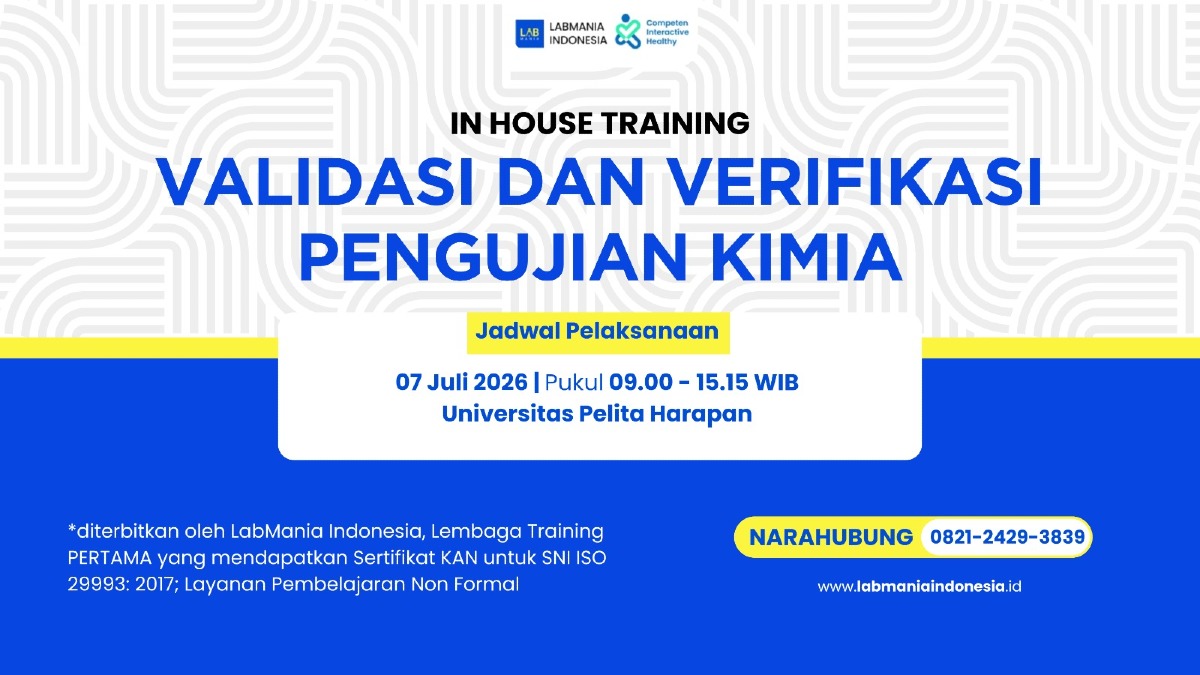 In House Training - Validasi dan Verifikasi Pengujian Kimia (UPH)