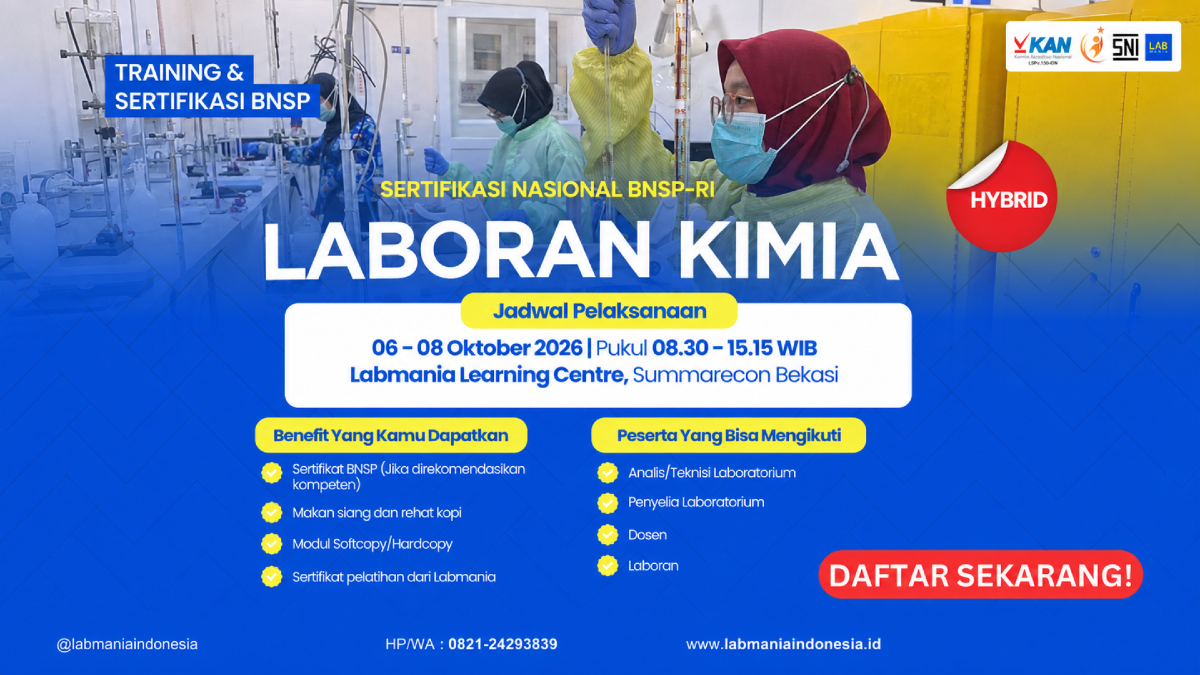 Laboran Kimia Berbasis Kompetensi (06 - 08 Okt 2026)