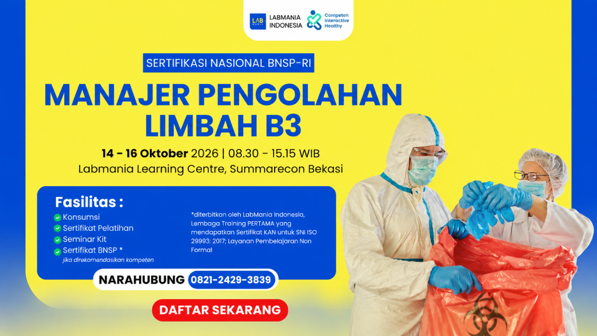 Manajer Pengolahan Limbah B3 (14 - 16 Okt 2026)