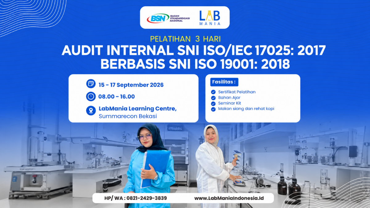 Pelatihan Audit Internal ISO/IEC 17025:2017 Berbasis SNI ISO 19001:2018