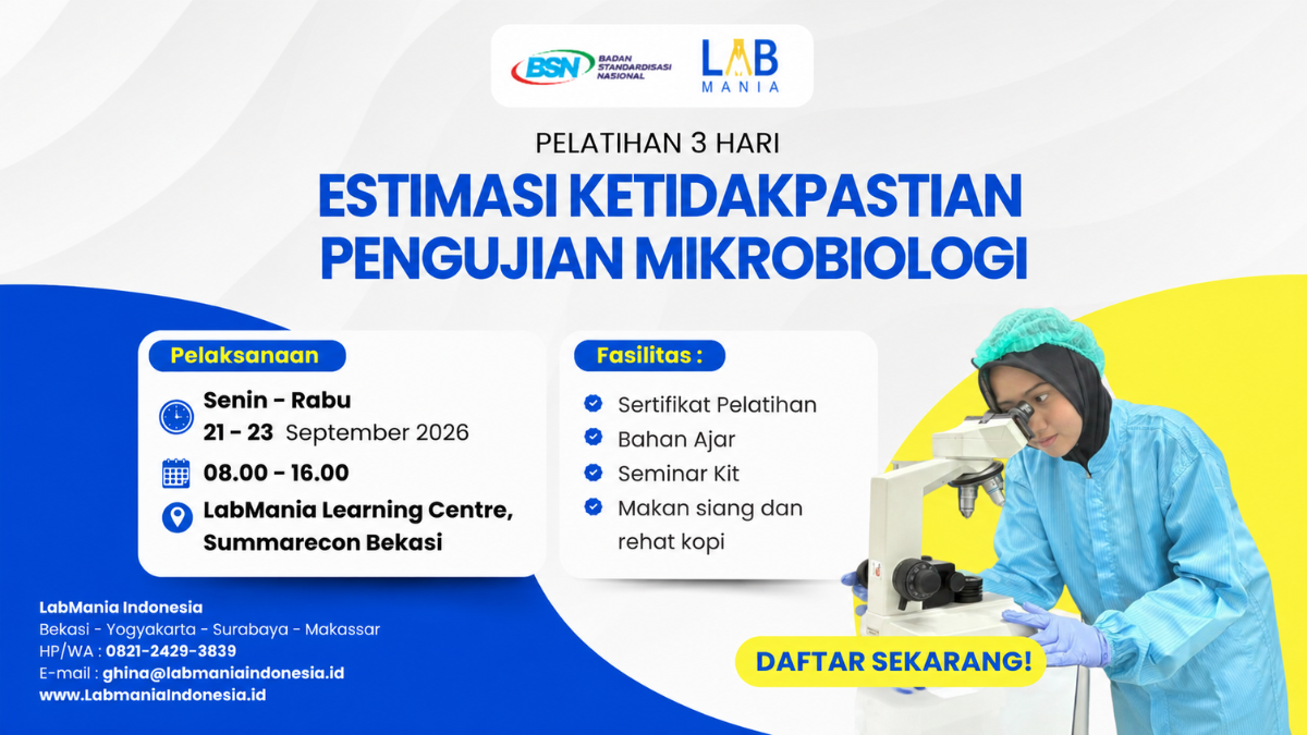 Pelatihan Estimasi Ketidakpastian Pengujian Mikrobiologi