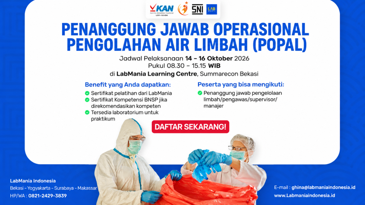 Penanggung Jawab Operasional Pengolahan Air Limbah (14 - 16 Okt 2026)