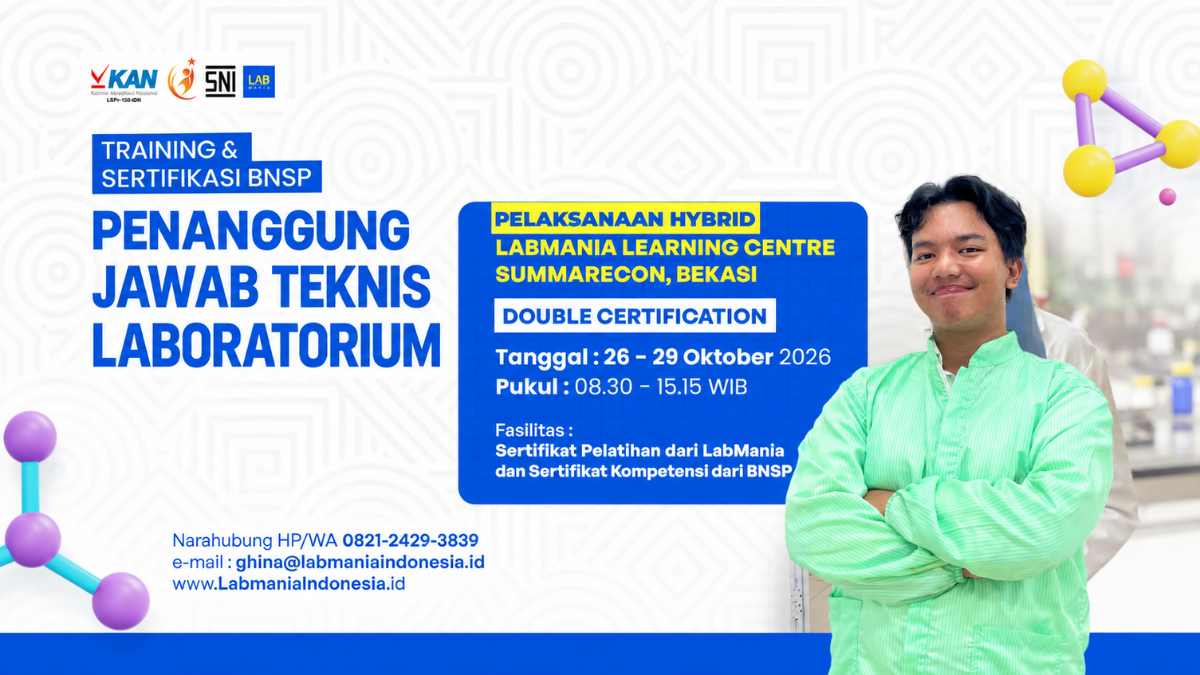 Penanggung Jawab Teknis Laboratorium (26 - 29 Okt 2026)