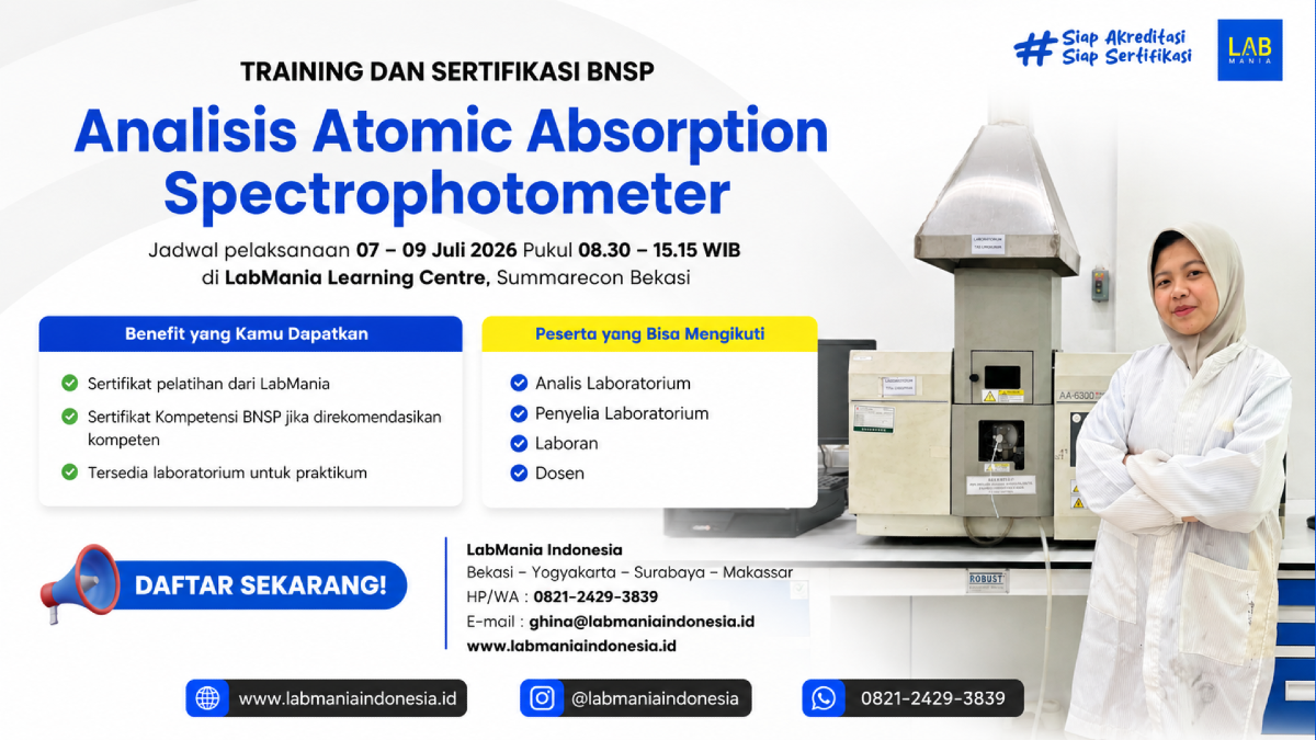 Training dan Sertifikasi BNSP Analisis Atomic Absorption Spectrophotometer 