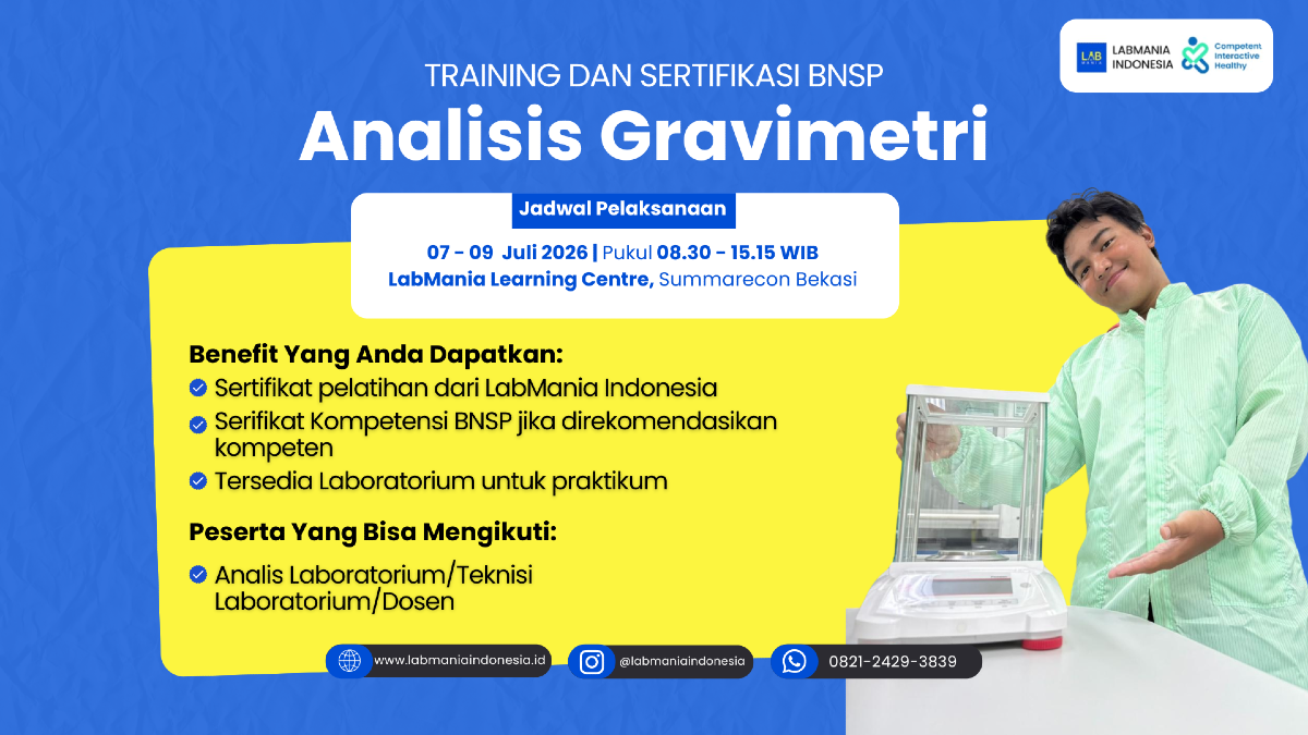 Training dan Sertifikasi BNSP Analisis Gravimetri
