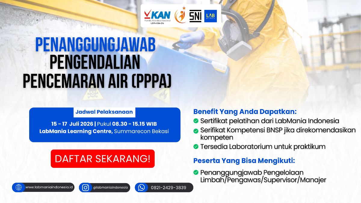 Training dan Sertifikasi BNSP Penanggung Jawab Pengendalian Pencemaran Air (PPPA)