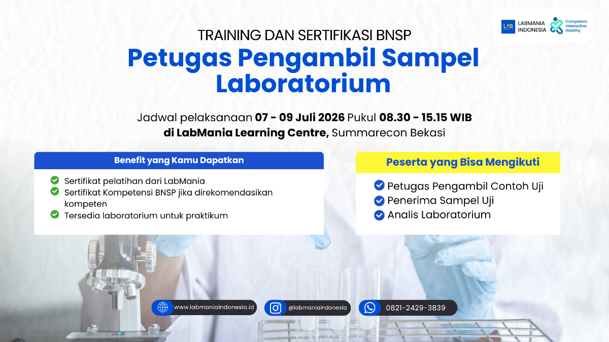 Training dan Sertifikasi BNSP Petugas Pengambil Sampel Laboratorium
