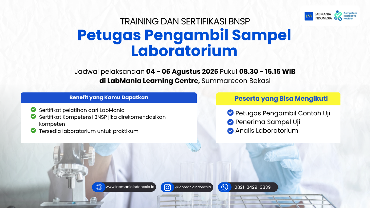Training dan Sertifikasi BNSP Petugas Pengambil Sampel Laboratorium