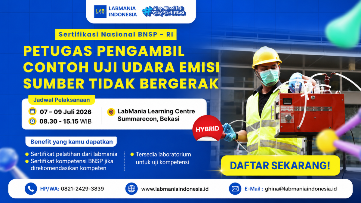  Training dan Sertifikasi BNSP PPC (Petugas Pengambil Contoh) Udara Emisi Sumber Tidak Ber