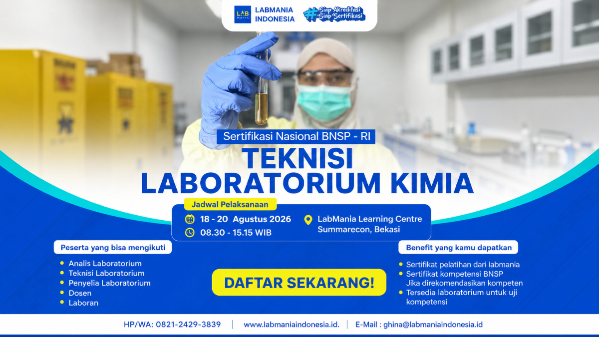 Training dan Sertifikasi BNSP Teknisi Laboratorium Kimia