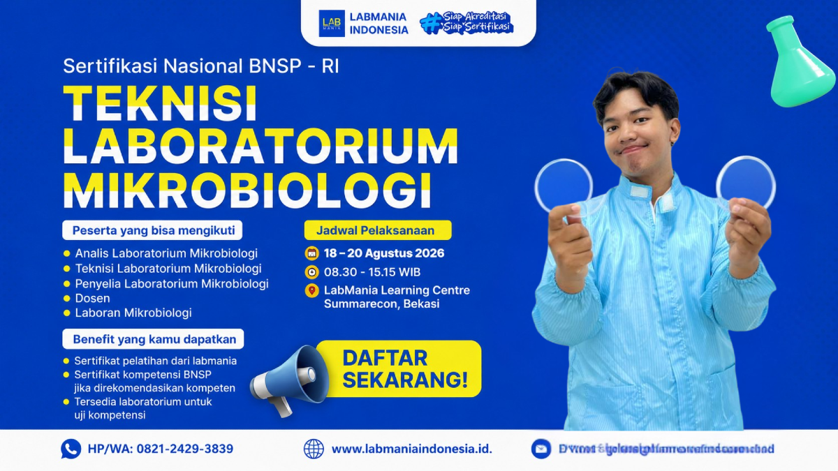 Training dan Sertifikasi BNSP Teknisi Laboratorium Mikrobiologi