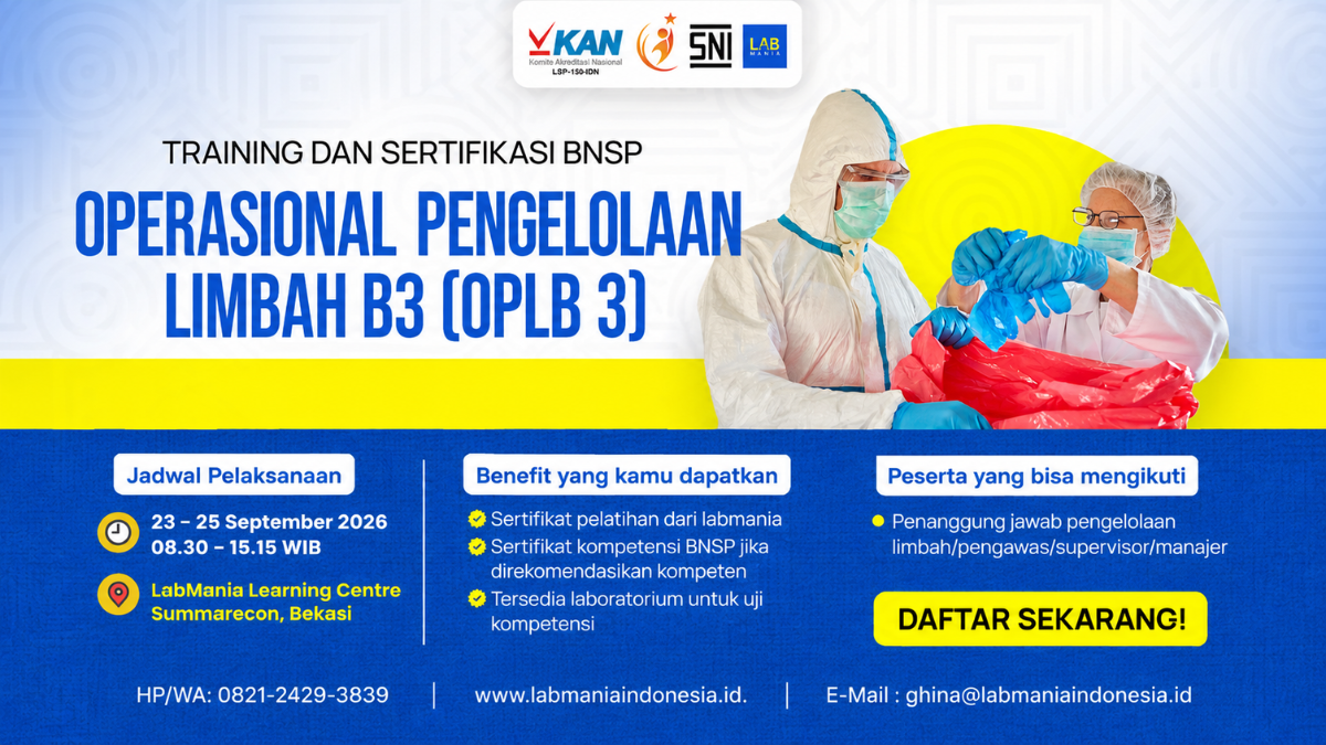 Training & Sertifikasi BNSP Operasional Pengelolaan Limbah B3