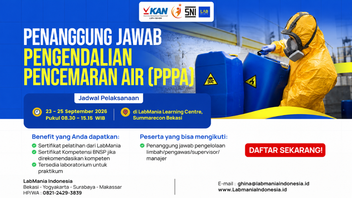 Training & Sertifikasi BNSP Penanggung Jawab Pengendalia Pencemaran Air