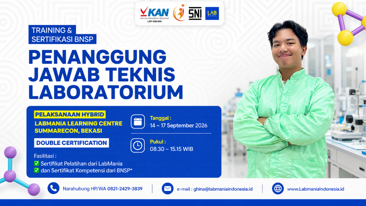 Training & Sertifikasi BNSP Penanggung Jawab Teknis Laboratorium