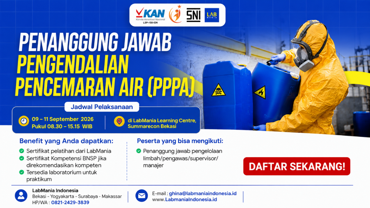 Training & Sertifikasi BNSP Penanggungjawab Pengendalian Pencemaran Air