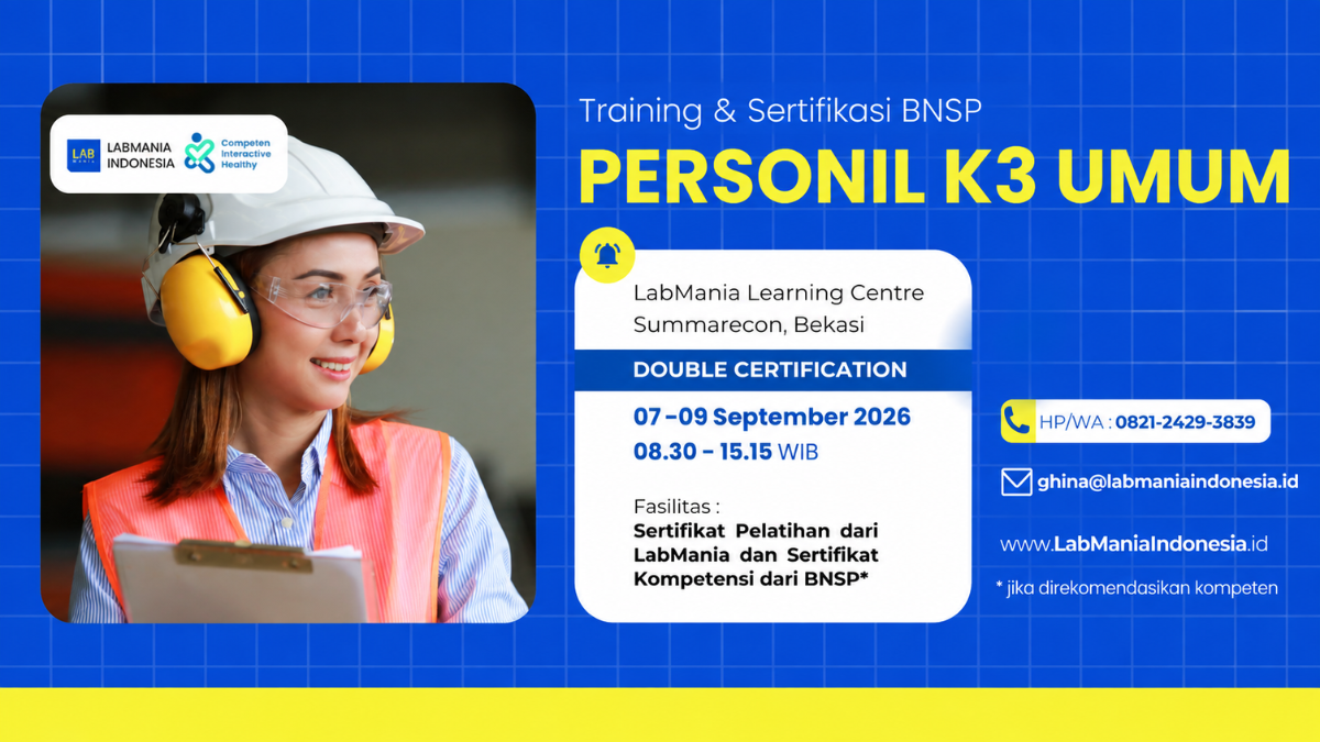 Training & Sertifikasi BNSP Personil K3 (07 - 09 September 2026)