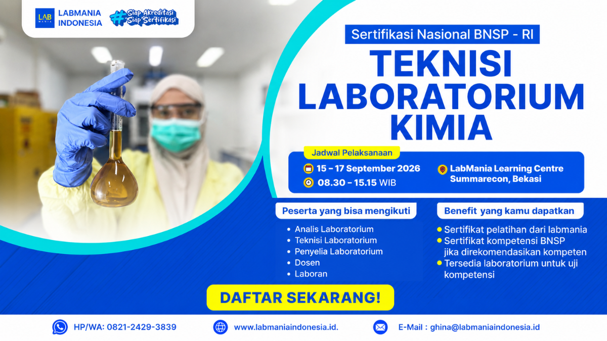 Training & Sertifikasi BNSP Teknisi Laboratorium Kimia