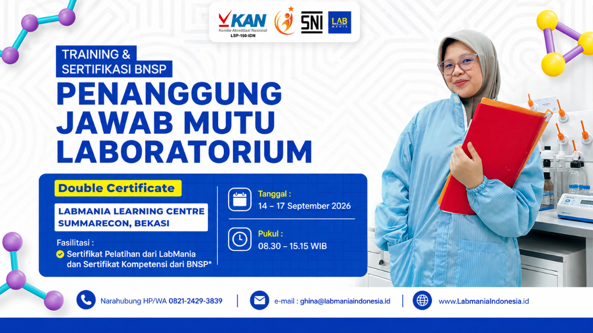 Training & Sertifikasi Penanggungjawab Mutu Laboratorium