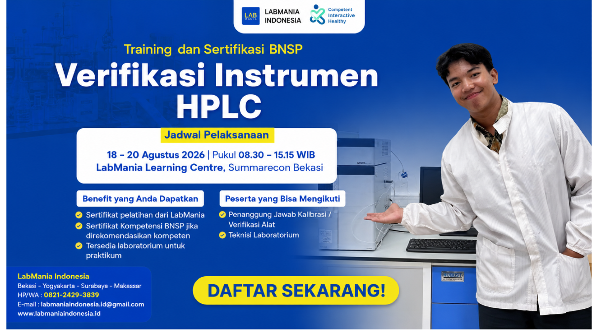 Training & Sertifikasi Verifikasi Instrumen HPLC