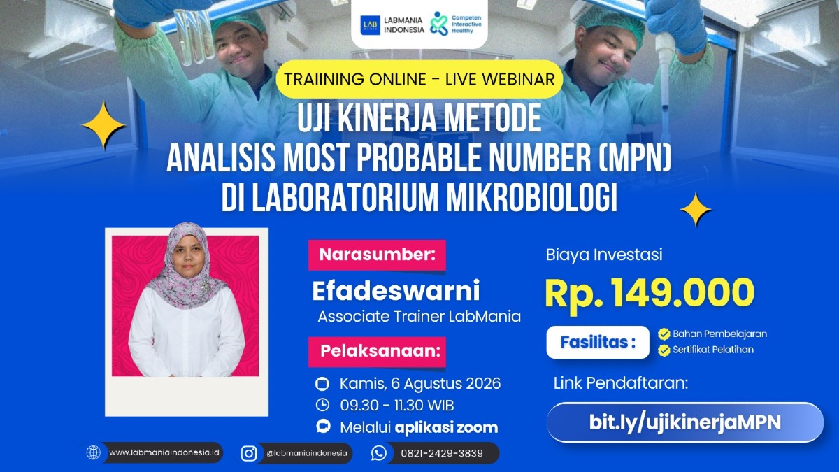 Uji Kinerja Metode Analisis Most Probable Number (MPN) di Laboratorium Mikrobiologi