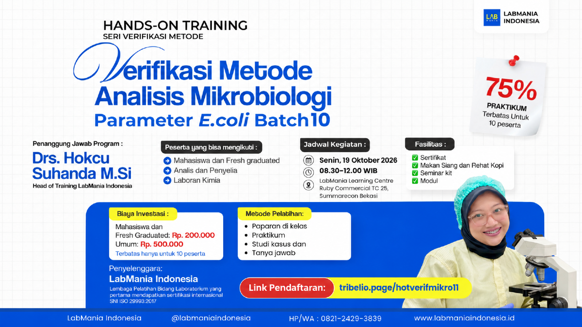 Verifikasi Metode Mikrobiologi Parameter E.coli Batch 10